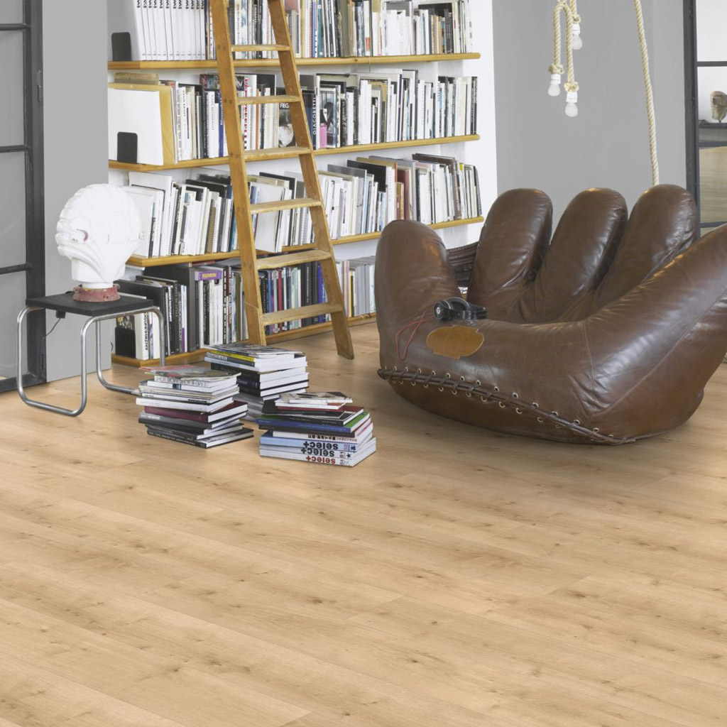 Roble Pure Claro XXL - Vinílico Parador Modular ONE ambiente estudio