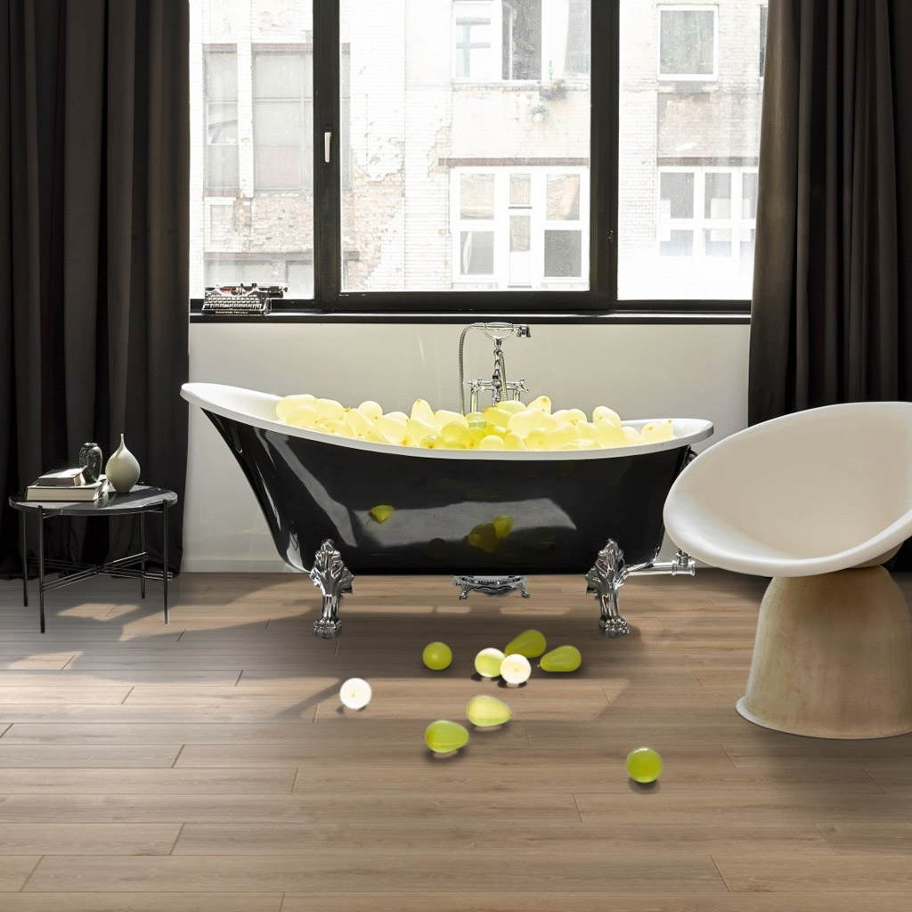 Roble Royal Claro Calizo - Vinílico SPC Parador Classic 2070 ambiente baño