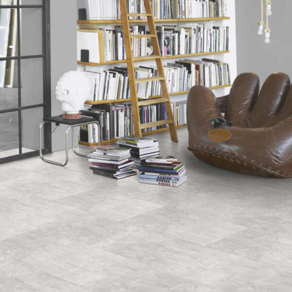 Industrial Canvas White - Vinílico SPC Parador Trendtime 5 Baldosa Grande ambiente estudio