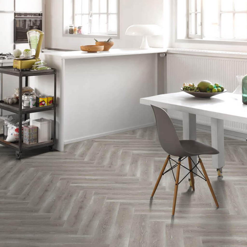 Roble Vintage Gris - Laminado Parador Trendtime 3 ambiente cocina