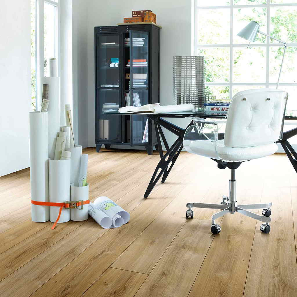 Roble Nova Claro Calizo XXL/AC5 - Laminado Parador TrendTime 6 ambiente estudio