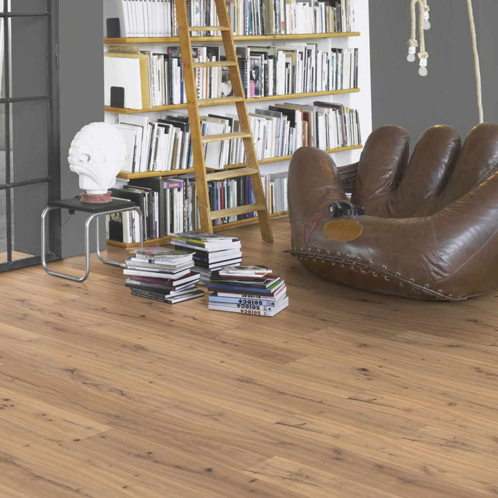 Roble Hanscraped Pulido al Aceite Blanco - Madera Multicapa Parador Trendtime 8 ambiente sala