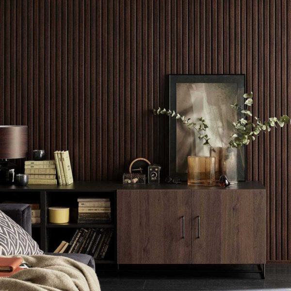 Panel Chocolate Wood 3 canales - Panel Alistonado Linerio M-Line - Ambiente 1