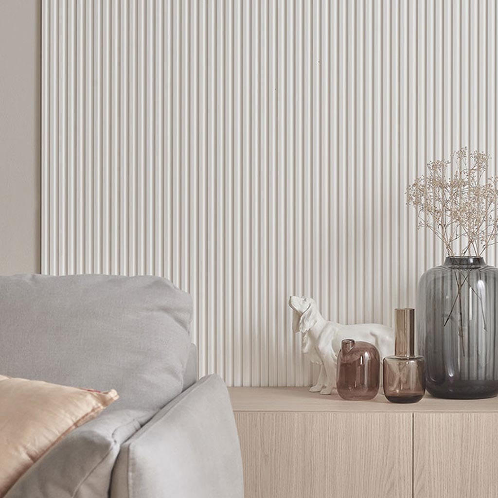 Panel Blanco 5 canales - Panel Alistonado Linerio S-Line - Ambiente 1
