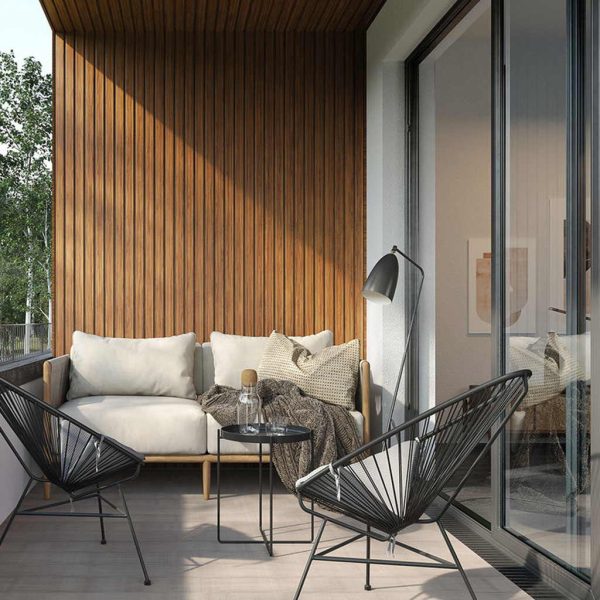Panel Golden Oak 4 lamas - Panel Decorativo Flexible Fronto - Instalado 2