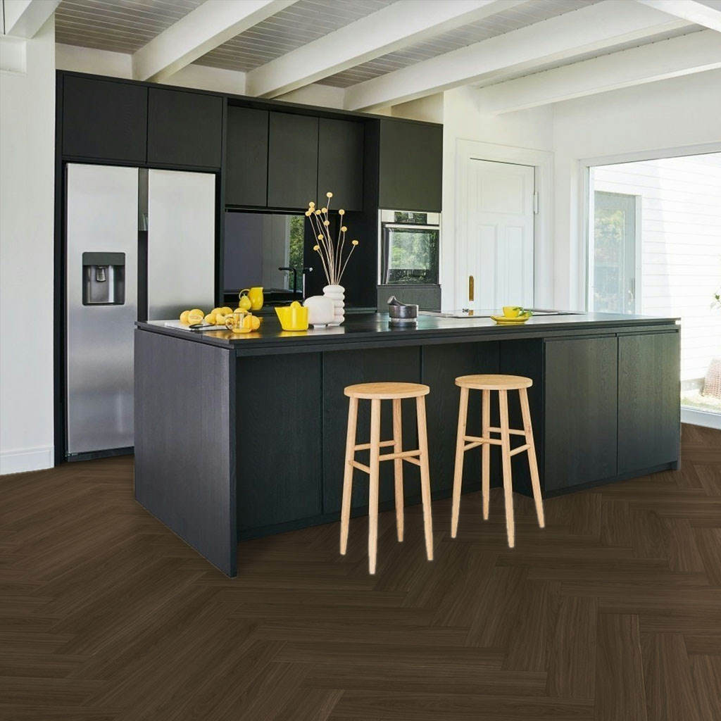 Roble Oxford Marrón Oscuro - Vinilo SPC Parador Trendtime 3 - Ambiente Cocina