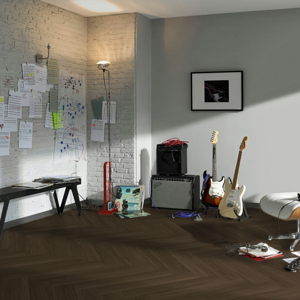 Roble Oxford Marrón Oscuro - Vinilo SPC Parador Trendtime 3 - Ambiente Estudio