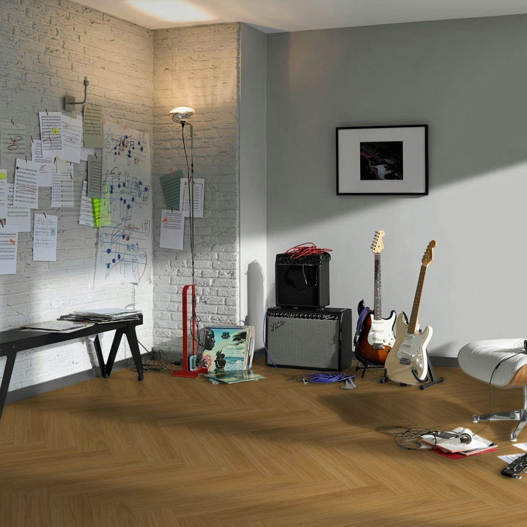 Roble Oxford Marrón Caramelo - Vinilo SPC Parador Trendtime 3 - Ambiente Estudio
