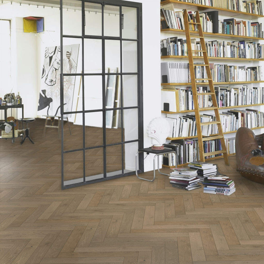 Roble Chalet Gris - Madera Multicapa Parador Trendtime 3 - Ambiente Salón