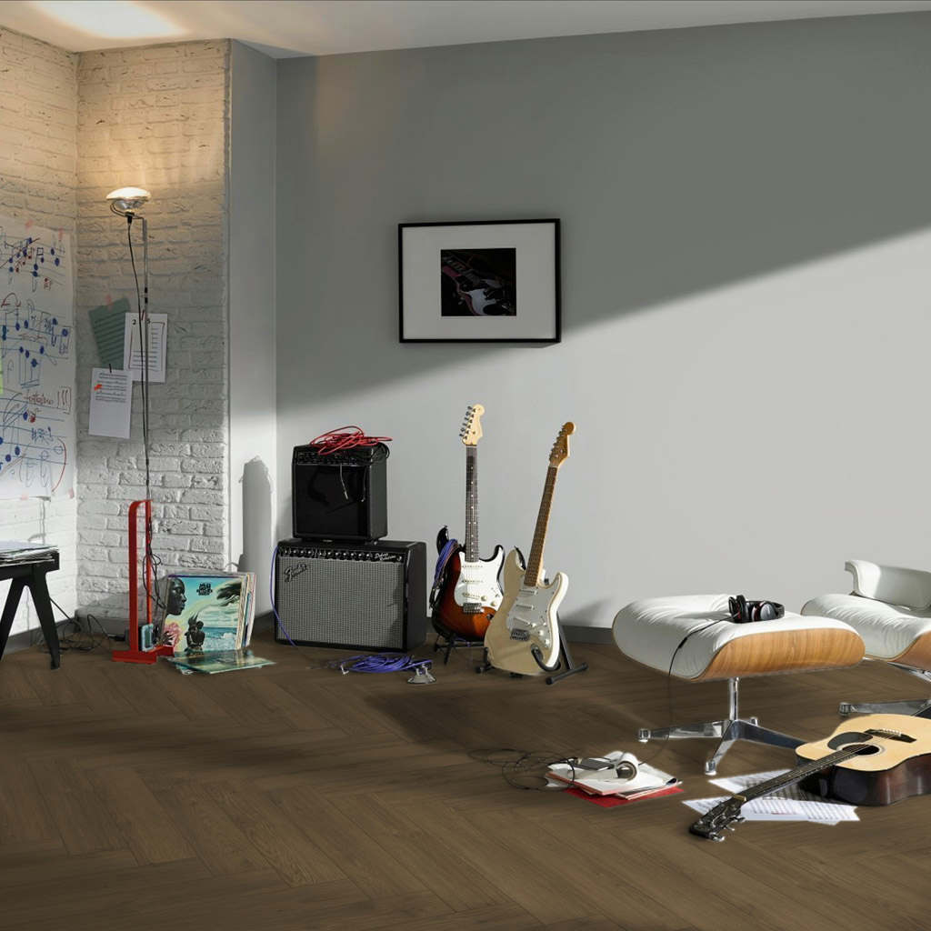 Roble Mont Blanc Marrón Oscuro - Laminado Parador Trendtime 3 - Ambiente Estudio